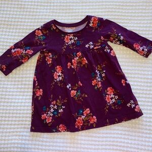 Long sleeved floral cotton dress